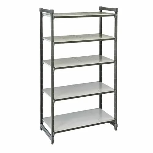 Cambro Camshelving ESU186084S5580 5-Shelf Polypropylene Brushed Graphite Shelving Kit 60"W X 18"D X 84"H