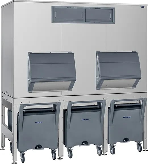 Follett Ice Maker Parts — Follett ITS3250SG-90 Gravity Dispense Ice Bin 3255 Pound Capacity Polyethylene Interior Cube, Flake, Nugget Ice Compatibility