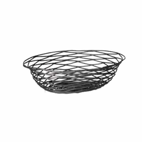 Tablecraft BK17412 Black Metal Artisan Oval Basket 11-3/4" x 9" x 3"