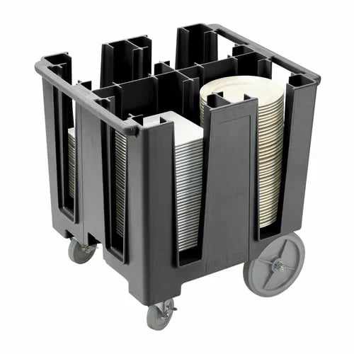 Cambro DCS1125110 Polyethylene 4 Black Dish Caddy With 4 Dividers