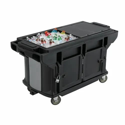 Cambro Versa Food Bar VBRUT5110 4-Pan Black Cold Food Serving Counter