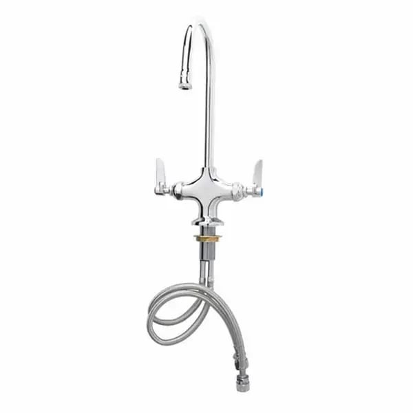 T&S B-0300-CR Single Hole Deck Mount Pantry Faucet with 5-3/4" Gooseneck Spout
