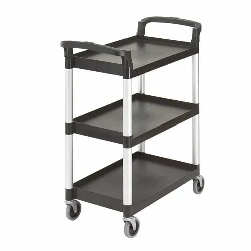 Cambro BC331KD110 3-Shelf 300 Lb. Capacity Black Utility Bus Cart