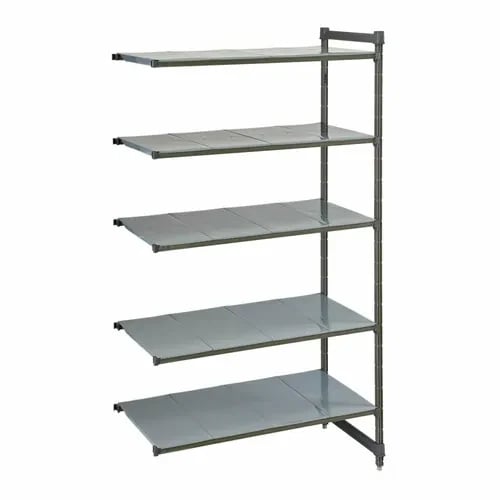 Cambro Camshelving CBA214884S5580 5-Shelf Polypropylene Brushed Graphite Add-On Shelving Unit 48"W X 21"D X 84"H