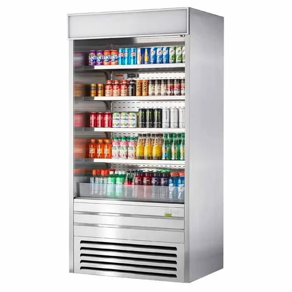 Turbo Air TOM-36ES-N Stainless Steel Vertical Air Curtain Open Display Merchandiser 36"W