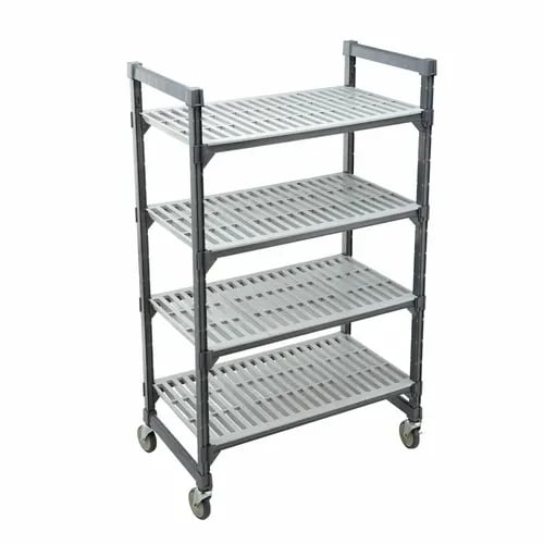 Cambro Camshelving EMU183670V4580 4-Shelf Polypropylene Brushed Graphite Shelving Kit 36"W X 18"D X 70-1/4"H