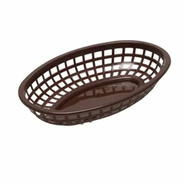 Tablecraft 1074BR Brown Oval Platter Basket 9-1/4" x 6" x 1-3/4" | Case of 36