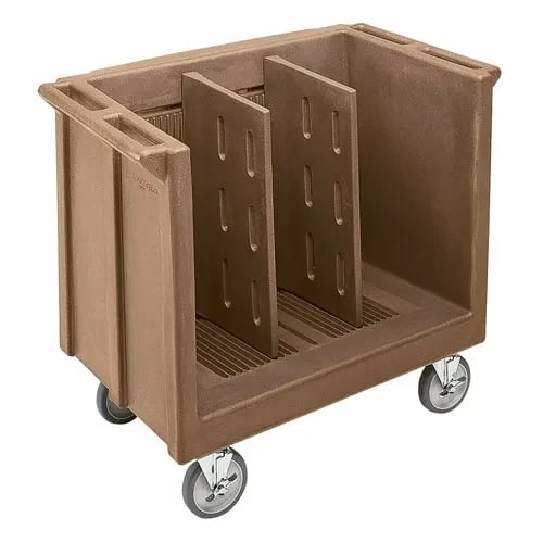 Cambro TDC30157 Polyethylene 2 Coffee Beige Dish Caddy With 2 Adjustable Dividers