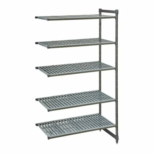 Cambro Camshelving CBA245484V5580 5-Shelf Polypropylene Brushed Graphite Add-On Shelving Unit 54"W X 24"D X 84"H