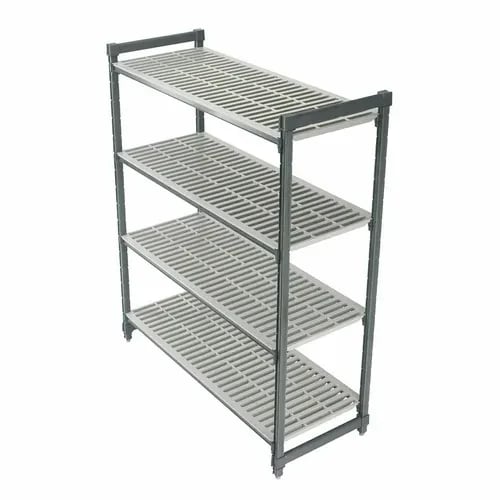 Cambro Camshelving ESU215464V4580 4-Shelf Polypropylene Brushed Graphite Shelving Kit 54"W X 21"D X 64"H