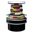 Turbo Air TIOM-48RRB-N Black Round Open Island Display Case Merchandiser 48" Diameter