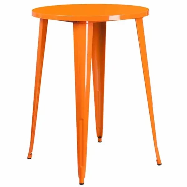 Flash Furniture CH-51090-40-OR-GG Round Bar Height Metal Orange Table