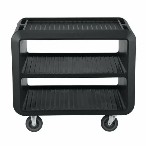 Cambro SC337110 3-Shelf 600 Lb. Capacity Black Utility Bus Cart