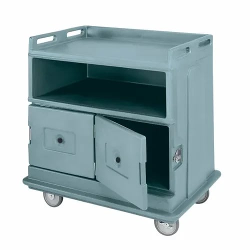 Cambro MDC24F401 2-Compartment Slate Blue Beverage Service Cart
