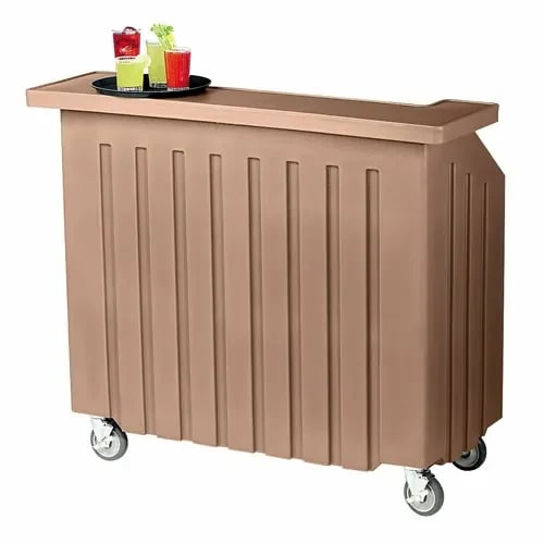Cambro Cambar BAR540194 Granite Sand Portable Bar 5-Bottle Speed Rail Portable Bar 54"W X 25-7/8"D X 46-1/8"H