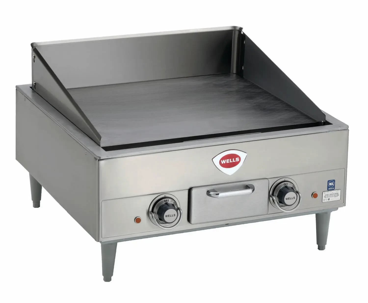 Wells G-13 Electric Countertop Griddle 22 Inch Wide Thermostatic Control Rectangle Polished Steel 0.5 Inch Thick Plate Medium-Duty — 240V, 3PH
