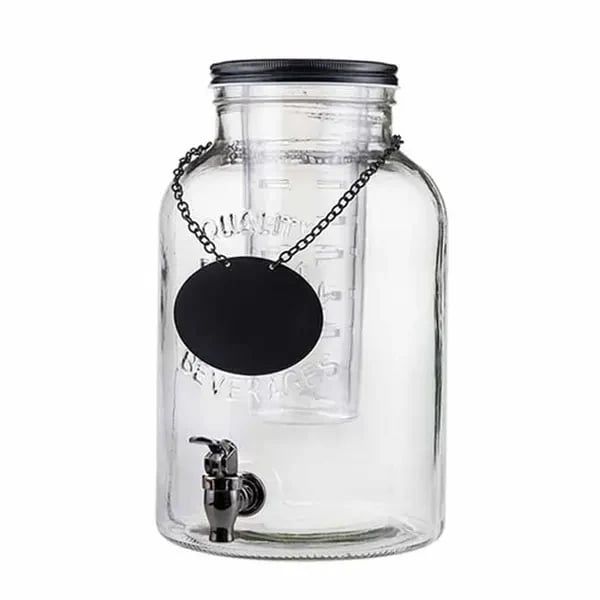 Tablecraft 10090 2-Gallon Cold Beverage Dispenser with Infuser and Ice Core