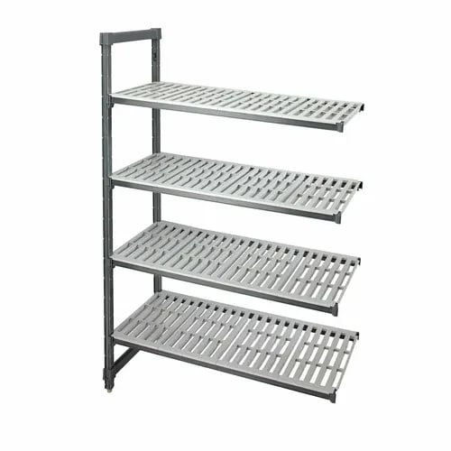Cambro Camshelving EA215464V4580 4-Shelf Polypropylene Brushed Graphite Add-On Shelving Unit 54"W X 21"D X 64"H