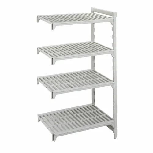Cambro Camshelving CPA183064V4480 4-Shelf Polypropylene-Covered Steel Posts Speckled Gray Shelving Kit 30"W X 18"D X 64"H