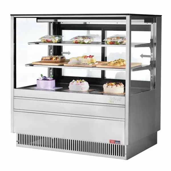 Turbo Air TCGB-48UF-SS-N Straight Glass Front Refrigerated Stainless Steel Bakery Display Case 47-7/8"W