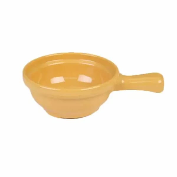 Thunder Group CR305YW Yellow 10 oz. Melamine Soup Bowl with Handle | Case of 12