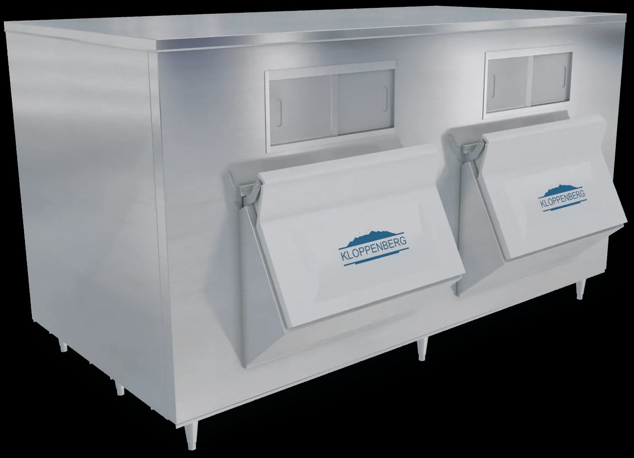 Kloppenberg 2845-SBB Ice Storage Bin 3557 Pound Capacity Stainless Steel Interior