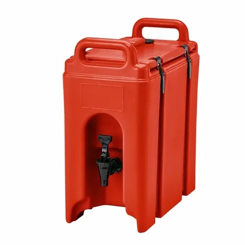Cambro Camtainer 250LCD158 2-1/2 Gallon Insulated Hot Red Beverage Dispenser