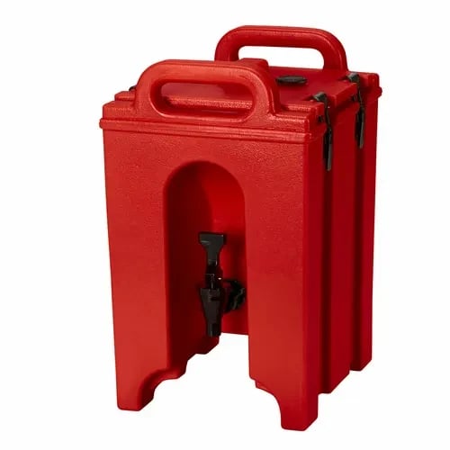 Cambro Camtainer 100LCD158 1-1/2 Gallon Insulated Hot Red Beverage Dispenser