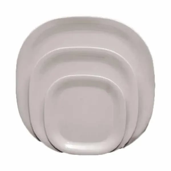 Thunder Group PS3014W Passion White 14" x 14" Square Melamine Plate | Case of 6