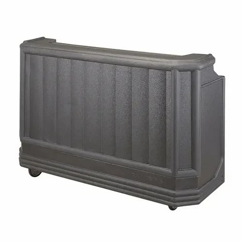 Cambro Cambar BAR730191 Granite Gray Portable Bar 7-Bottle Speed Rail Portable Bar 72-3/4"W X 26"D X 48"H