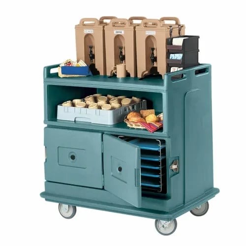 Cambro MDC24401 2-Compartment Slate Blue Beverage Service Cart