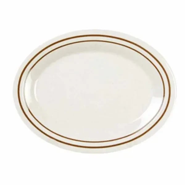 Thunder Group AD214AA Arcadia 14" x 10" Oval Melamine Platter | Case of 12