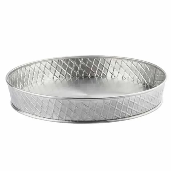 Tablecraft 10035 Lattice Stainless Steel Round Platter 10-1/2" Diameter x 1-1/2"