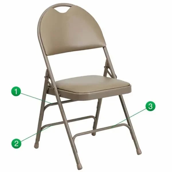 Flash Furniture HA-MC705AV-3-BGE-GG Beige Steel Folding Chair