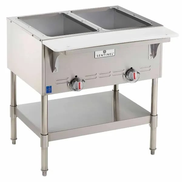 Sentinel SN-GBM-2NG 2-Well Natural Gas Hot Food Steam Table 30-1/2"W