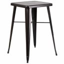 Flash Furniture CH-31330-BQ-GG Square Bar Height Galvanized Steel Black and Antique Gold Table