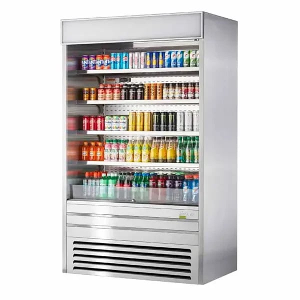 Turbo Air Fans — Turbo Air TOM-48ES-N Stainless Steel Vertical Air Curtain Open Display Merchandiser 48"W