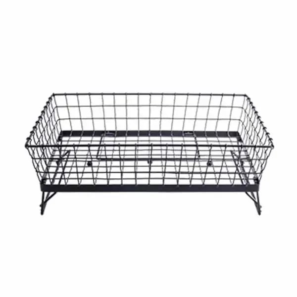 Tablecraft GMT21125 Black Metal Grand Master Transformer Rectangular Basket 20-1/2" x 12" x 5