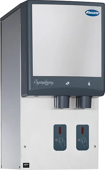 Follett Symphony Plus™ 12HI414A-S0-00 Wall Mount Ice and Water Dispenser 425 Pound Daily Production 12 Pound Storage SensorSAFE™ Dispense Nugget Style Ice — 115V, 1PH