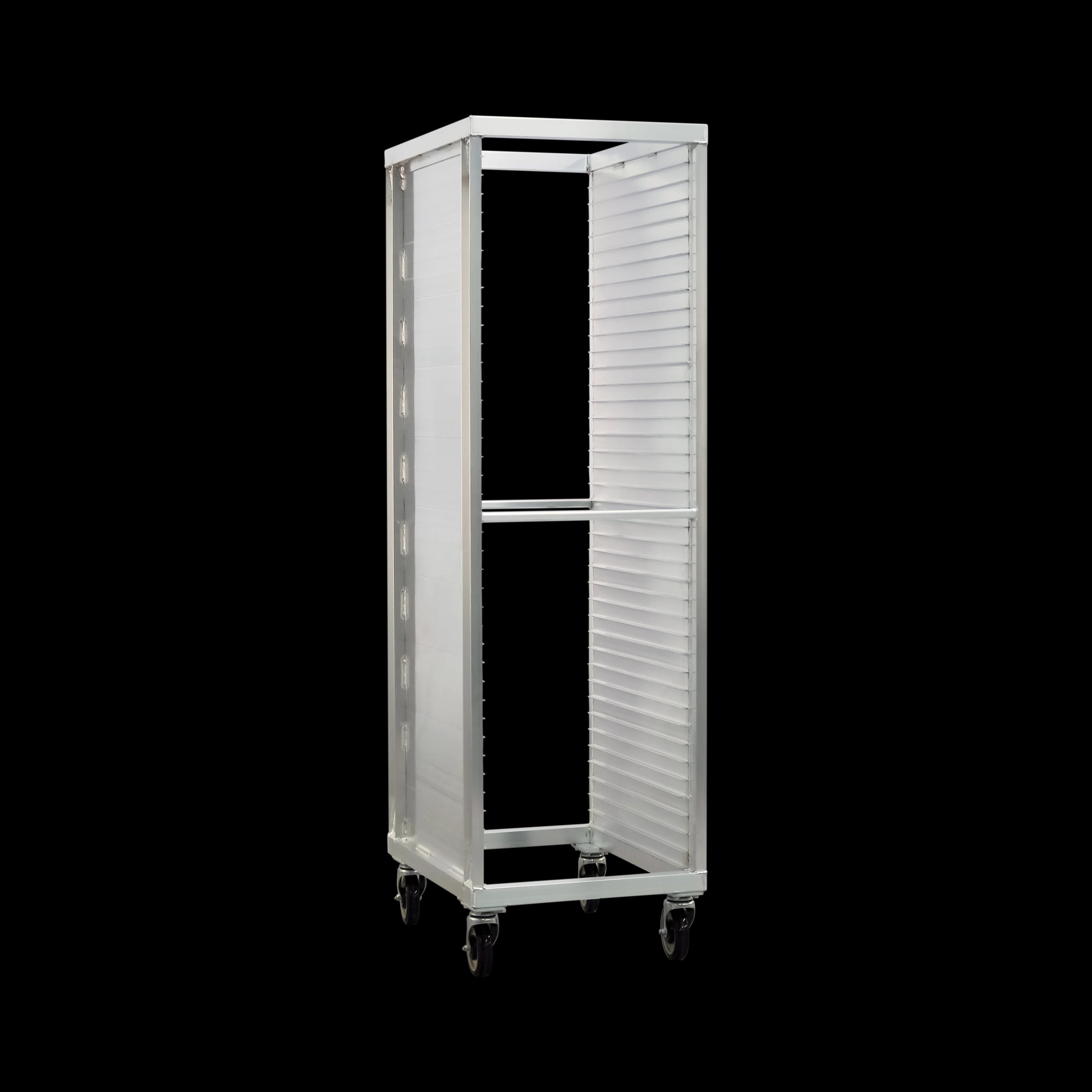 Carter-Hoffmann® O8639 Portable Aluminum Pan Rack Single Width Extruded Side Panel Style Side-Loaded 39 Pan Capacity