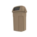 Toter SHL50-90715 50 Gallon Slimline Sandstone Square Trash Container with Hinged Dome Lid
