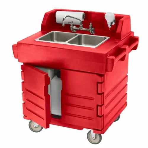 Cambro Camkiosk KSC402158 Hot Red Hand Sink Cart