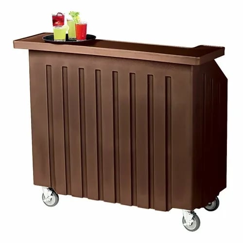 Cambro Cambar BAR540131 Dark Brown Portable Bar 5-Bottle Speed Rail Portable Bar 54"W X 25-7/8"D X 46-1/8"H