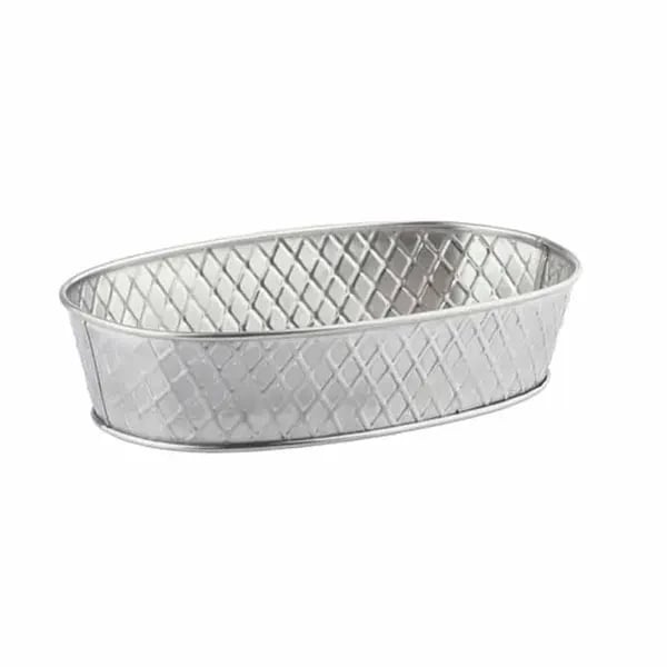 Tablecraft 10036 Lattice Stainless Steel Oval Platter 9-1/2" x 6" x 2-1/8"