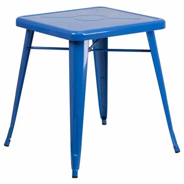 Flash Furniture CH-31330-29-BL-GG 23-3/4" Square Dining Height Galvanized Steel Blue Table