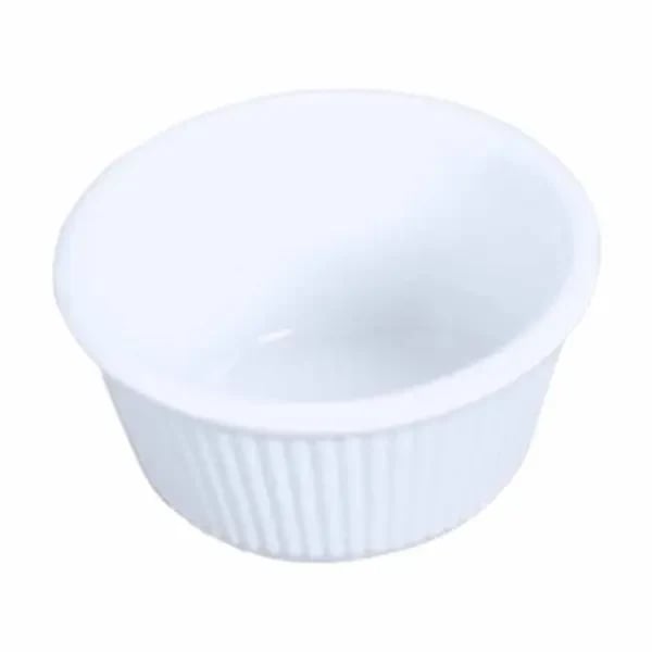 Thunder Group ML532W1 White 4 oz. Fluted Melamine Ramekin | Case of 12