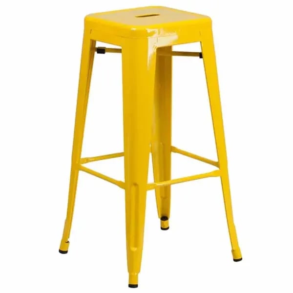 Flash Furniture CH-31320-30-YL-GG Yellow Galvanized Steel Bar Stool