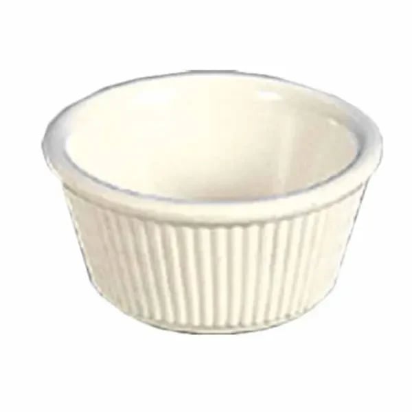 Thunder Group ML531B1 Bone 3 oz. Fluted Melamine Ramekin | Case of 12