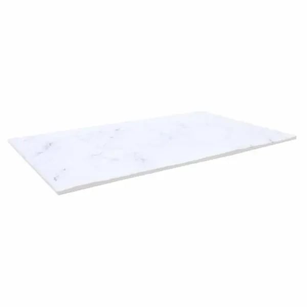 Tablecraft MG3WM Frostone White Marble Rectangular Melamine Serving Tray 12-3/4" x 6-7/8"