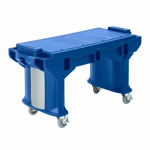 Cambro Versa Food Bar VBRT5186 4-Pan Navy Blue Cold Food Serving Counter